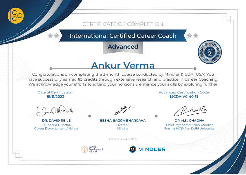 Ankur Verma Certificate